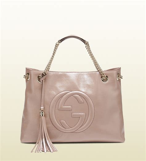 Soho leather tote Gucci Pink in Leather 